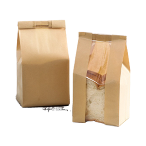 Bán buôn cho Amazon trong kho tùy chỉnh giấy kraft túi bánh mì cửa sổ trong suốt thiết kế uốn không thấm mỡ bánh mì nướng thực phẩm/bánh cho - Product Image 6