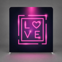 Mur d'affichage en tissu fluorescent luminescent dans le noir avec graphique imprimé et base métallique