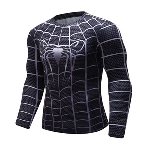 Spiderman Shirt Costume Cosplay <strong>Clothes</strong> <strong>Men's</strong> Compression Quick Dry T Shirts - Product Image 2
