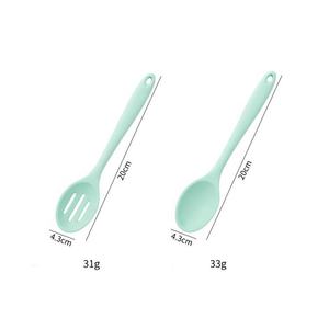 Cuchara coladora de silicona para cocina, utensilio de cocina de silicona de grado alimenticio, cuchara para mezclar sopa, cuchara antiadherente con orificios - Product Image 6