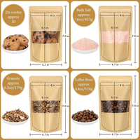 Mini sacs à fermeture éclair en papier avec impression personnalisée kraft biscuit bonbon grain de café thé pochette debout zip-lock avec valve