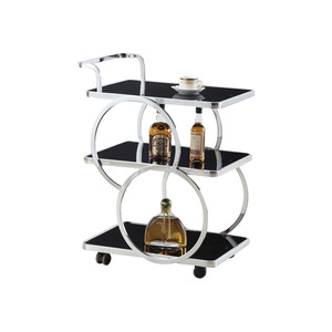 Modern <strong>Steel</strong> <strong>Frame</strong> Console <strong>Table</strong> with Metal Top Foldable Wheels Durable Eco-Friendly Design for Hotel and Home Use - Product Image 5