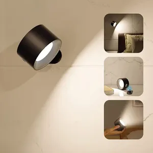 360 Degree Rotate <strong>USB</strong> Rechargeable Wall Light Touch Dimmable <strong>LED</strong> Mounted Magnetic Reading Wall <strong>Lamp</strong> for Bedroom - Product Image 3