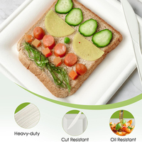 Assiette carrée en bagasse de 10 pouces, biodégradable et compostable, en fibre de canne à sucre, jetable