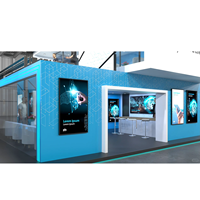 Diseño de Stand Abierto Multifuncional de Madera con Techo de Celosía para Exposiciones Globales
