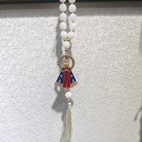 Bracelet de la Vierge Marie catholique en gros avec pompon, ornement religieux à suspendre à la voiture et bijoux chapelet pour l'Amérique latine