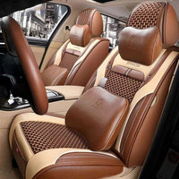 Ensemble de housses de siège de voiture universelles antidérapantes et imperméables en PU 5D pour sports, adaptées à plusieurs années et modèles