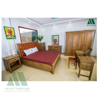 Ensembles de chambre à coucher modernes en bois de haute qualité, faciles à assembler, comprenant lit, armoires et commode, OEM ODM, vente en gros pour hôtels, Vietnam, garantie 1 an
