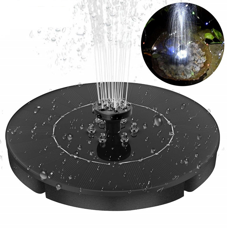 Amazon hot product led Solar Power Water Fountain light Pump Solar Fountain for Bird Bath