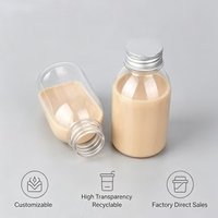 Bouteilles de boisson transparentes jetables en PET pour jus et café, anti-fuite, avec logo personnalisé (250ml/350ml/500ml)