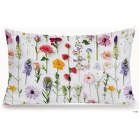 Housse de coussin lombaire à motif floral, 30x50cm, imprimé d'un côté, en Polyester, housse de coussin pour dossier de canapé, salon