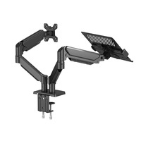 Support double écran pour ordinateur portable MQ, bras rotatif réglable, rehausseur de bureau sans perçage, support pour ordinateur pour poste de travail