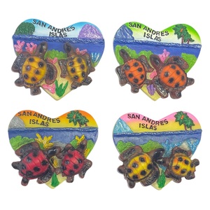 Vendita all'ingrosso SAN Andres isola turistica Souvenir stile marino frigo decorazione LOGO personalizzato dipinto a mano 3D resina magnete frigo - Product Image 1