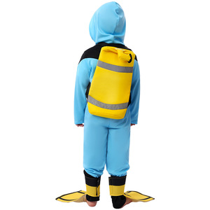 Children Diving Suit Costume Blue One Piece With Flippers For Kids Age 5 7 Years Stage Performance Cosplay Outfit - Product Image 3