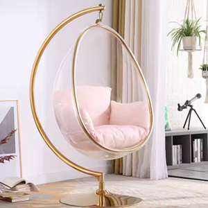 Fauteuil suspendu en rotin en forme d'œuf, design moderne, pour intérieur et extérieur, mobilier de jardin en métal et cannage, balançoire de patio - Product Image 3