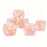 Dés de jeu en résine personnalisés de 16 mm à coins arrondis, texture jade, couleur marbre, pour fêtes et familles