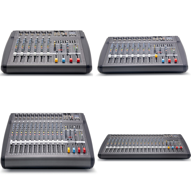 Thinuna PMX-U12 New 12 Channel Digital Audio Power Amp DJ Mixer Console 48v Phantom Power Supply MP3 Player Plastic