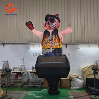 Géant publicitaire gonflable agitant le ciel Danseur Cochon Animal Forme personnalisée Tube gonflable Homme agitant le bras Fly Guy Marionnette Air Dancer