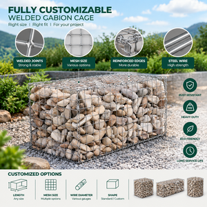 Caisse en <span class=keywords><strong>gabion</strong></span> soudée, galvanisée, remplie de galets, pour la décoration de jardin, durable, différentes tailles, taille personnalisée selon vos besoins - Product Image 5
