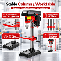 Perceuse à colonne de table 16 mm, puissance 550 W, 16 vitesses variables, équipement de perçage de table