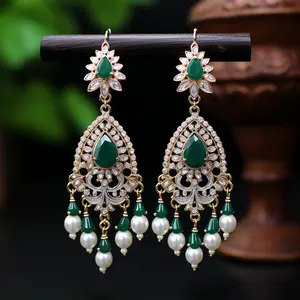 Fashion Jewelry Earrings Beaded Woman Boys Bride Free Shipping Green Chain Men Gemstone White Fashion Jewelry Earrings Pakistani