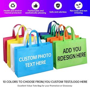 Custom <b>Jumbo</b> Sized Tote <b>Bags</b> Set Personalized Bulk Pack - Reusable Grocery <b>Bags</b>, Shopping <b>Bags</b>, Promotional Item Totes - Red - Product Image 4
