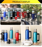 WUJO Precio de Fábrica OEM ODM Termo de Acero Inoxidable para Agua y Café, Botella de Vacío para Viajes al Aire Libre con Asa