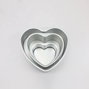 Ustensiles de cuisson commerciaux prix bon marché <span class=keywords><strong>moule</strong></span> à gâteau en forme de coeur à fond fixe en vrac en aluminium anodisé - Product Image 3