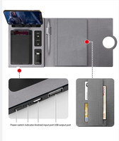 Cargador inalámbrico de luz LED triple de 8000mAh de alta capacidad, soporte para banco de energía para portátil con interfaces Micro USB AC USB
