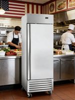 Congélateur vertical commercial à contrôle de température numérique, système de refroidissement par ventilateur, conception grande capacité pour usage centralisé