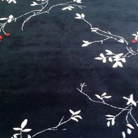 Tapis haut de gamme personnalisé en coton tufté à la main, motif floral moderne, à boucles, brodé, pour hôtels, résistant aux taches