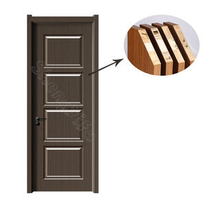 Columpio deslizante interior a prueba de agua Dormitorio compuesto WPC UPVC Diseño de <span class=keywords><strong>puerta</strong></span> de madera con <span class=keywords><strong>marco</strong></span> de <span class=keywords><strong>puerta</strong></span> - Product Image 4