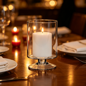 Porte-bougie en verre cristal en forme de boule ronde, candélabre de mariage, style européen de luxe pour la décoration de table de mariage - Product Image 3