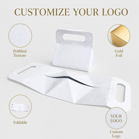 Sac en papier cadeau pliable blanc triangulaire Leabon, personnalisez votre logo, boîte en carton texturé, vente en gros directe usine