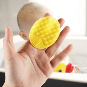Yeniden silikon bebek banyo vücut duş masaj yumuşak fırça ve tarak sünger yüz saç yıkama fırçası bebek çocuklar için - Product Image 6