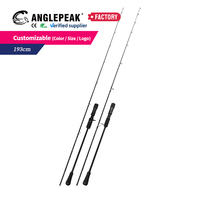 Canne à pêche en mer 1,93 m en fibre de carbone pour spinning et casting, avec porte-moulinet et pointe en carbone massif, canne de slow jigging pour snapper