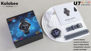 4G 智能手表 U7 带 SIM 卡 3+32GB 内存 1.5 英寸 480*480 AMOLED 屏幕 旋转摄像头 视频通话 Adriod 手表 - Product Image 5