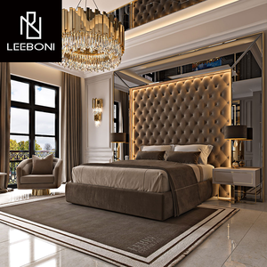 Letto Matrimoniale di Lusso Ultimo Modello dal Design Moderno Italiano, Mobili di Lusso per Camera da Letto, Letto King Size di Alta Gamma in Tessuto con Testiera Grande - Product Image 2