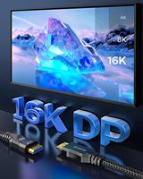 Câble Cratree 3M pour moniteur de jeu 16K/8K/4K 120Hz/65Hz 40Gbps FreeSync/G-Sync avec gaine en nylon