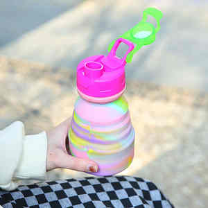 Botella de Agua Deportiva Plegable de Silicona de Grado Alimenticio de Source Factory con Tapa Abatible a Prueba de Fugas para Viajes al Aire Libre - Product Image 6