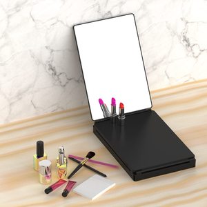 Miroir à 3 voies avec LED pour la coupe des cheveux, miroir à trois volets pour rasoir et maquillage, crochets télescopiques réglables-avec version LED - Product Image 5