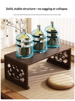 Table basse pliable en bambou style ferme, avec pieds bas, petite taille, pour salon