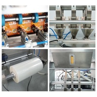 Machine d'emballage automatique à 3 voies pour sachets, avec scellage sur 4 côtés, remplissage, collage et découpe, pour granulés
