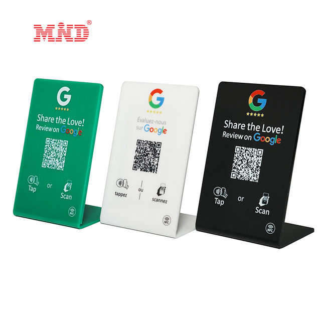 Smart Contactless QR Code Custom Printed Google Review Nfc Stands Plate