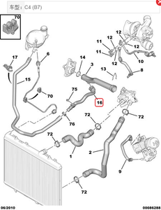 Les pièces automobiles conviennent à Peugeot 3008 308 <span class=keywords><strong>Citroen</strong></span> C3 C4 C5 <span class=keywords><strong>DS</strong></span> Déplacement du moteur 1.6THP Tuyau d'eau de refroidissement OEM 1351NG - Product Image 2