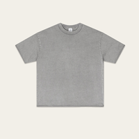 T-shirt tendance de marque, coupe ample et lourde, nouveau, 275g de coton lavé, ourlet roulé vintage, coupe ample, manches courtes pour homme