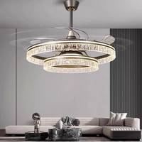 Ventilador de Techo LED de Lujo de Alta Gama con Motor AC/DC, Control Remoto, 5 Velocidades, Funcionamiento Silencioso, Construcción de Plástico, Uso Doméstico