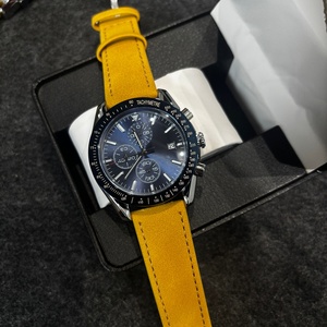 Fashion Luxury Men's Watch Three Eye Quartz Watch Alloy Leather Strap Waterproof Watch Wholesale - Product Image 5