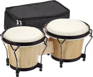 Bongo Drum Percussion Musik instrument Holz Bongo Drum mit Schaffell für Kinder Spielzeug