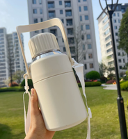 Nouvelle bouteille isotherme de voyage en acier inoxydable 304 de grande capacité, isolation sous vide, 6 à 12 heures d'isolation thermique, portable, à tenir à la main